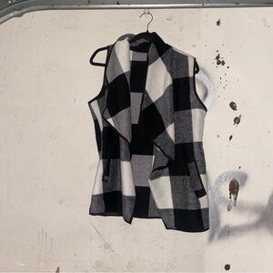 Plaid Black and White Women's Vest